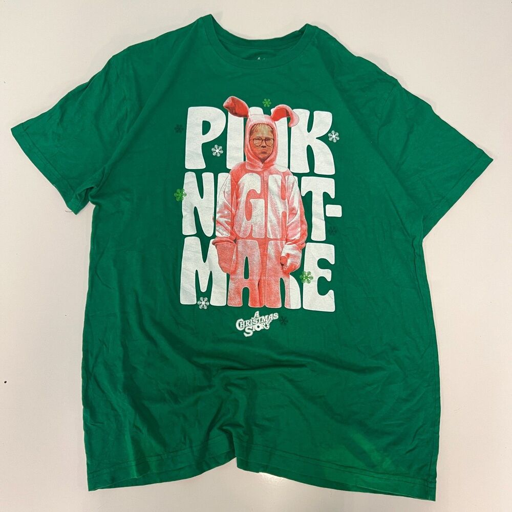 A Christmas Story Pink Nightmare Green Graphic T-Shirt - XXL